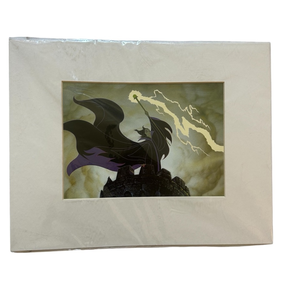 Disney Disneyland Castle Lightning Sleeping Beauty Maleficent Lithograph Print